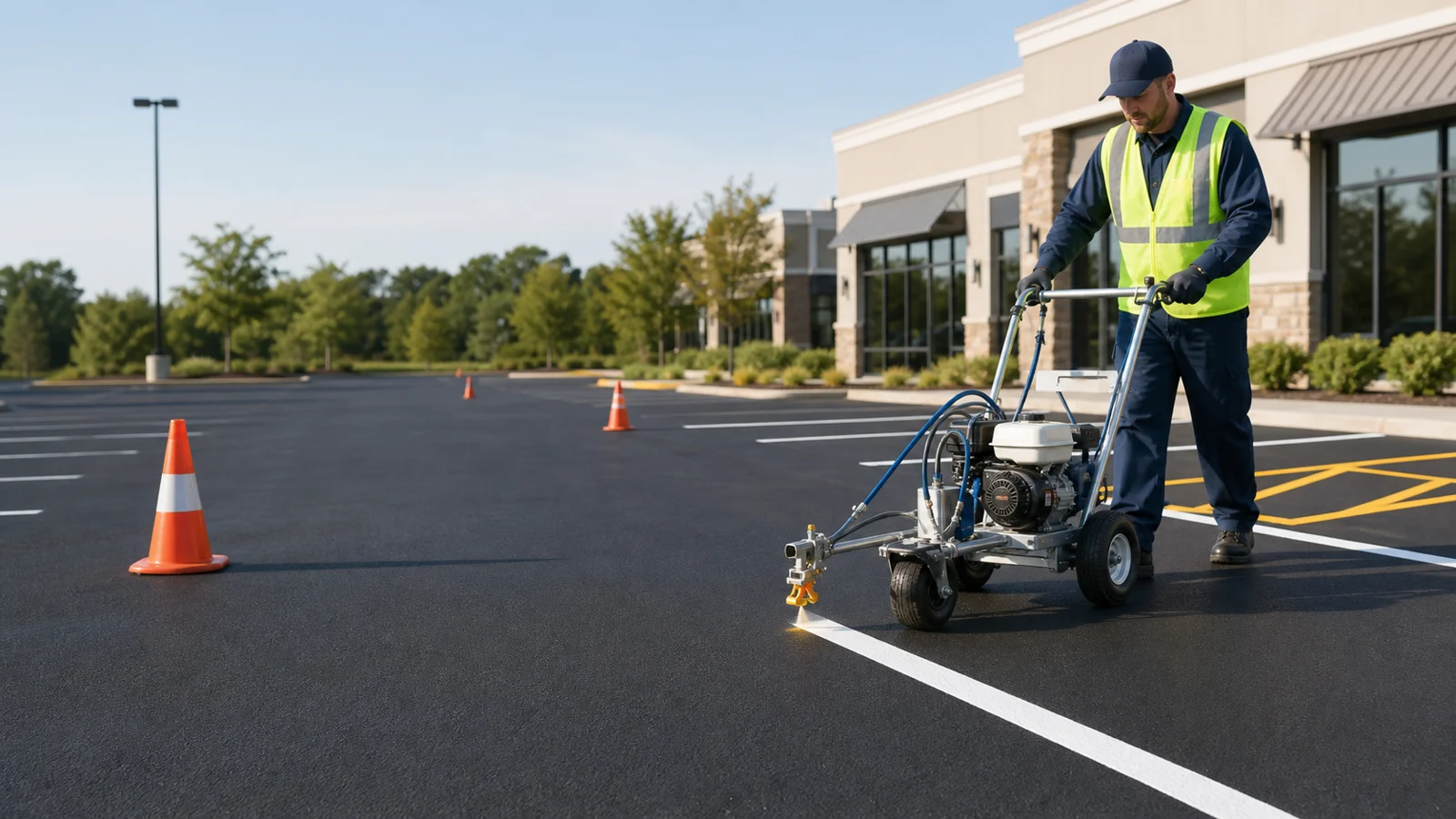 Parking Lot Line Painting project in Barrie, Ontario