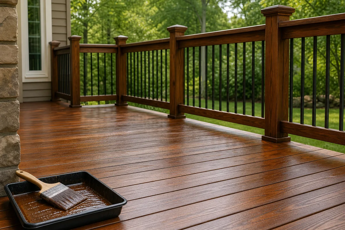 Deck Staining Example - Springwater deck staining visual reference
