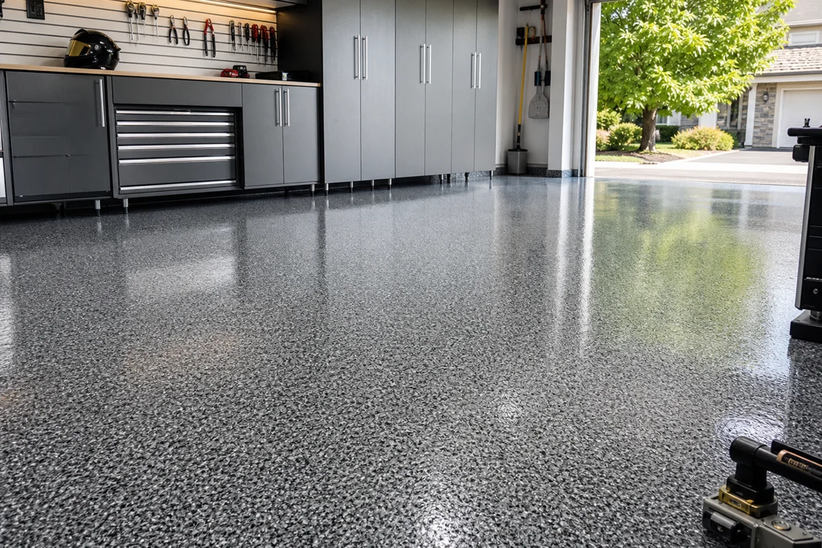 Epoxy Flooring Example - Barrie garage epoxy flooring visual reference