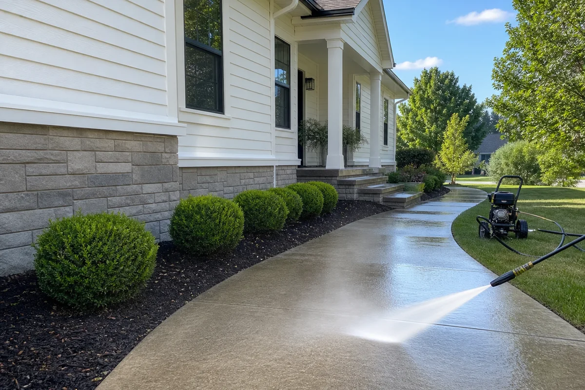 Power Washing Example - Angus exterior power washing visual reference
