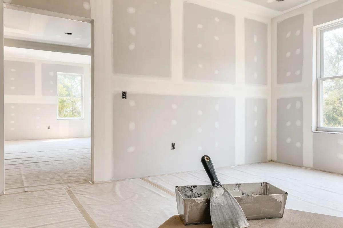 Taping & Mudding Example - Midhurst drywall taping and mudding visual reference